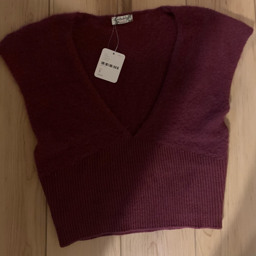 Free People Crop Top in Raisin